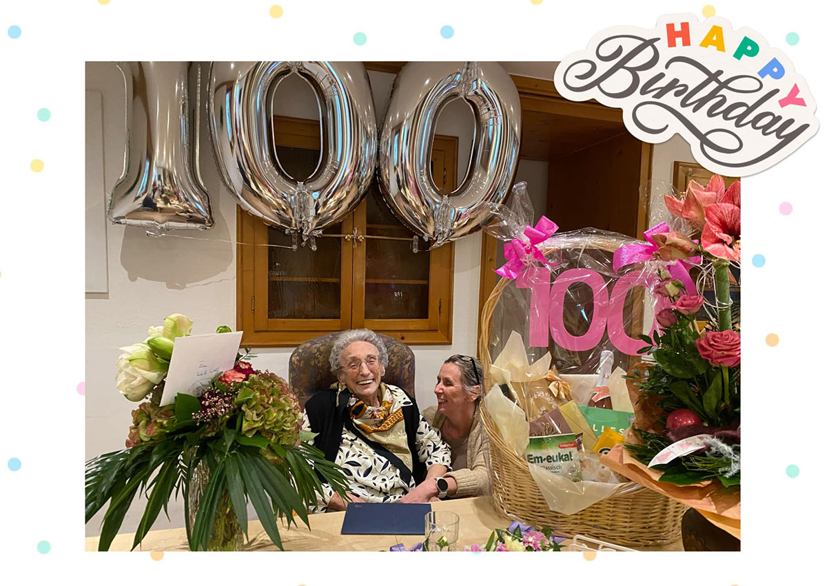 Wir gratulieren ganz herzlich unserer Bewohnerin Ursula Wolff zum 100. Geburtstag.