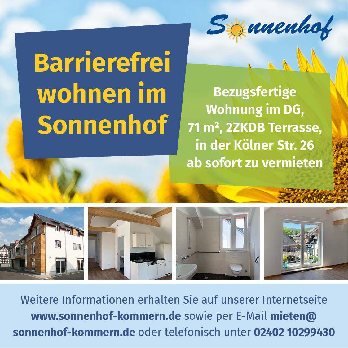 Barrierefreie Wohnung im Sonnenhof ab sofort zu vermieten!